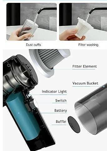 Portable Wireless Air Duster & Handheld Vacuum Cleaner for Laptop, Car & Home Cleaning