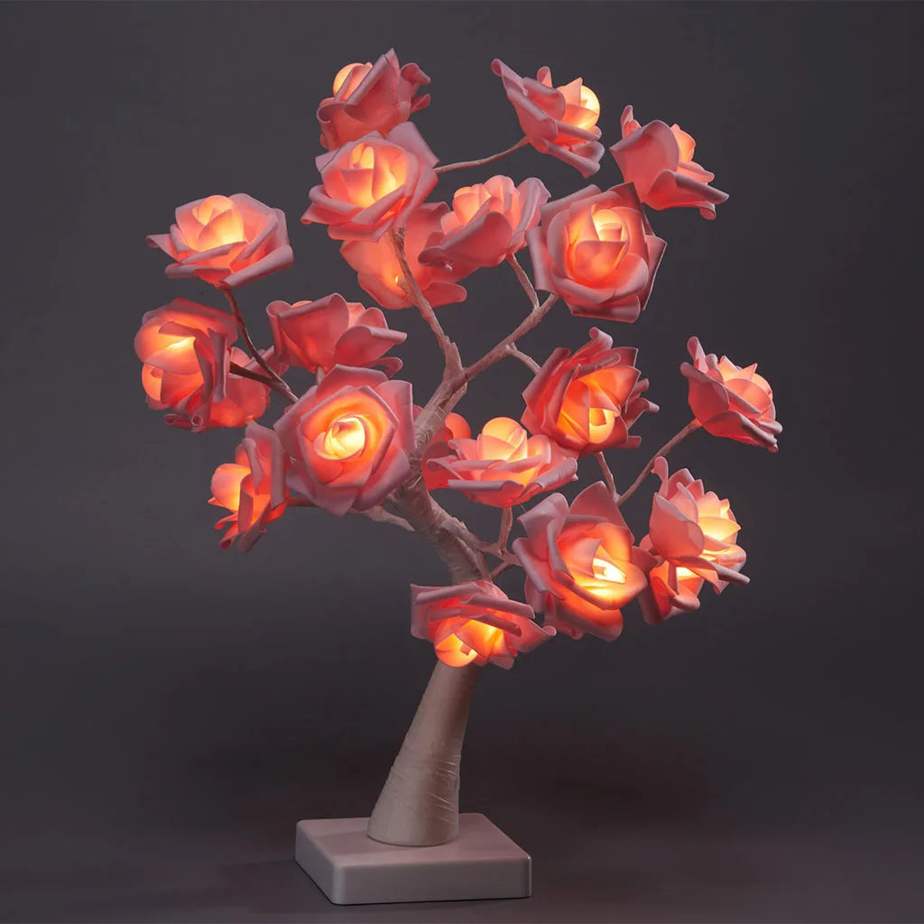 Big LED Rose Tree Lights USB Plug Table Lamp Fairy Flower Night Light for Home Party Christmas Wedding Bedroom Decoration Gift