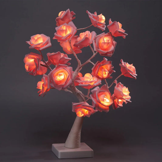 Big LED Rose Tree Lights USB Plug Table Lamp Fairy Flower Night Light for Home Party Christmas Wedding Bedroom Decoration Gift