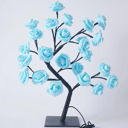 Big LED Rose Tree Lights USB Plug Table Lamp Fairy Flower Night Light for Home Party Christmas Wedding Bedroom Decoration Gift