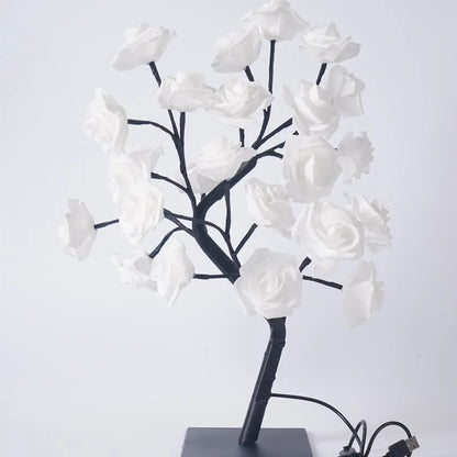 Big LED Rose Tree Lights USB Plug Table Lamp Fairy Flower Night Light for Home Party Christmas Wedding Bedroom Decoration Gift